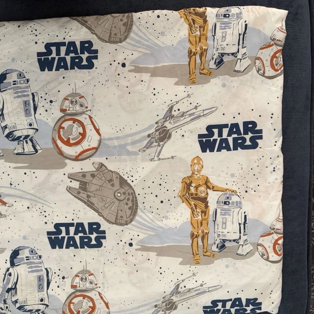 Pottery Barn Kids Star Wars Twin Size Duvet Cover Droid Millennium Falcon CP3O